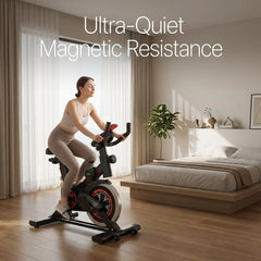 Premium Indoor Spinning Exercise Bike with 4Kg Flywheel, Magnetic Resistance System, LCD Multi-Function Display, Water Bottle Holder, Adjustable Seat & Handlebar, Non-Slip Pedals, 120Kg Capacity
