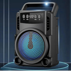 Portable Bluetooth Wireless Speaker with 3-Inch Driver, HD Sound, LED Lights, USB & Micro SD Playback, FM Radio, Rechargeable Battery & Carry Handle