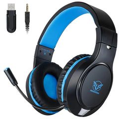 MASACEGON H10 Bluetooth-Compatible 2.4G Wireless Gaming Headset with 40mm Drivers, Omnidirectional Microphone, 3.5mm Interface and Multi-Platform Compatibility