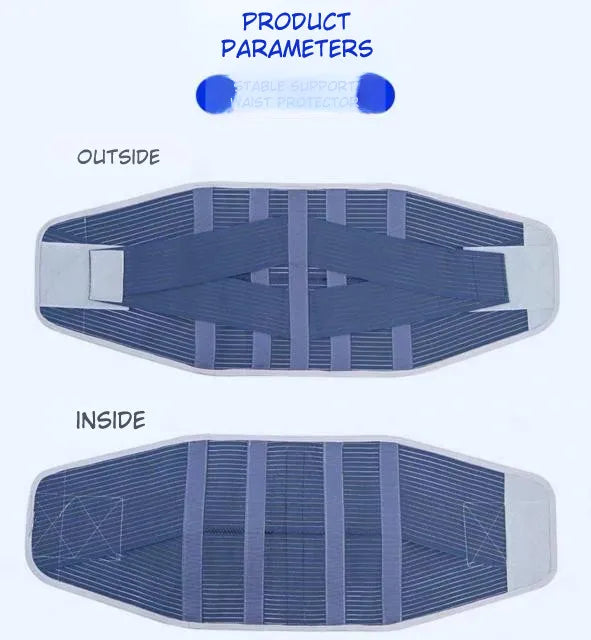 Adjustable Lumbar Back Brace & Waist Support Belt with 33CM Wide Support, Four Steel Support Strips, Dual Criss-Cross Elastic Straps & Breathable Mesh