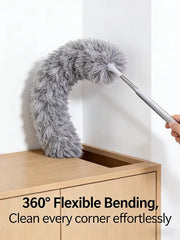 2.8M Extendable Microfiber Dust Collector with Flexible Bendable 40CM Head, Stainless Steel Telescopic Pole & Washable Detachable Design