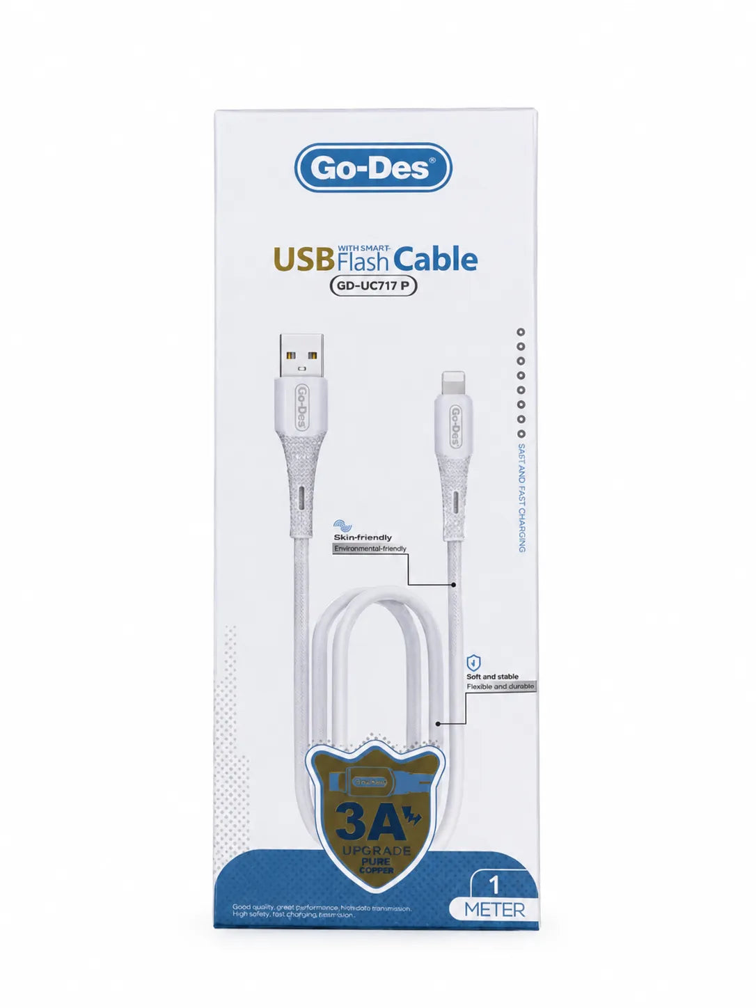 Go-Des GD-UC717 USB-C to USB-C 60W Fast Charging & Data Sync Cable 1 Meter