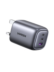 UGREEN Nexode 65W 3-Port Charger UK - Space Grey