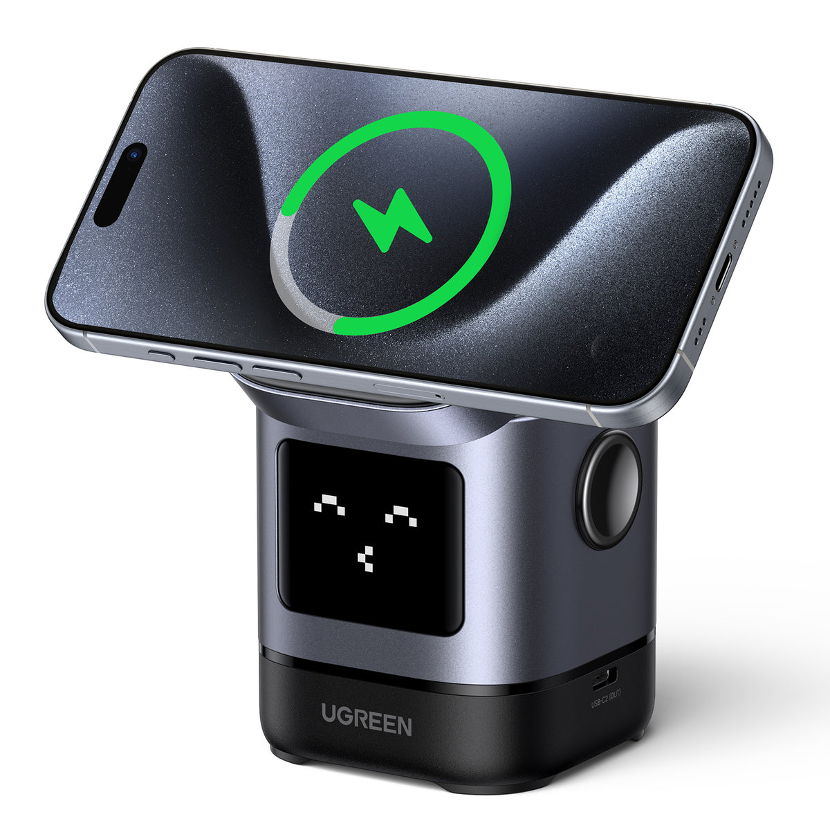UGREEN Uno  2-in-1 Magnetic Wireless Charger 20w (Space Grey)
