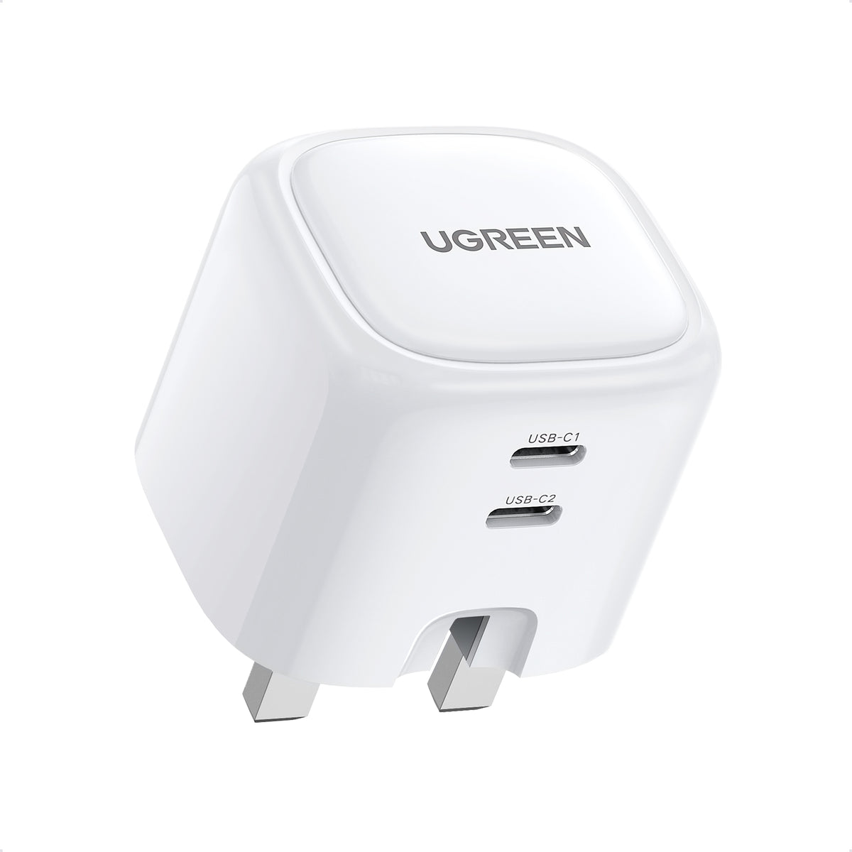UGREEN USB-C Fast Charger 2-Port 40W UK -folding foot CD243 - White