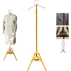 Incense Burner Clothes Stand with Garment Hangers and Built-In Mabkhar Base