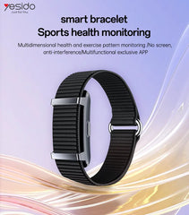 Yesido IO45 Smart Health Bracelet with Heart Rate Sensor, Blood Oxygen, Body Temperature & Sleep Monitoring, Bluetooth 5.4 Fitness Tracker, 175mAh Battery, Waterproof Activity Band for Android & iOS