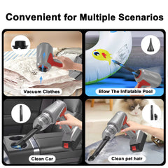 Puresweep 4-in-1 150W Cordless Handheld Vacuum Cleaner, Blower, Vacuum Sealer & Inflator with 17000PA Suction, HEPA Filter, 3000mAh Battery with Fast Charging & 9 Professional Attachments – Ideal for Car, Home, Hotel & Pet Hair Cleaning