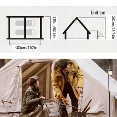 خيمة تخييم خارجية قابلة للنفخ ومقاومة للماء مع مضخة هواء يدوية - 4 × 3 × 2 متر وسعة 6-8 أشخاص