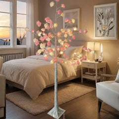 Decorative LED Blossom Flower Tree Lamp - 130 cm Height – Artificial Floral Indoor Lighting for Bedroom, Living Room & Home Corner Decor