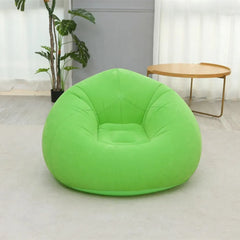 XL Single Size Inflatable Flocked Lounge Sofa Chair 110 x 110 x 85 CM with Deep Cushioned Seat, Supportive Backrest & Foldable Portable Design