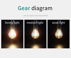 Portable Rechargeable LED Camping Bulb Light with 3 Brightness Modes, Type-C Charging, 360° Warm Light, Hanging Hook & Weather-Resistant Design