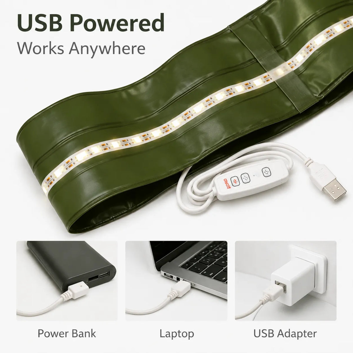 1200LM USB Powered Inflatable LED Camping Tent Light 65CM with Magnetic Mount, Brightness Control, Hanging Hooks & Water Resistant Design