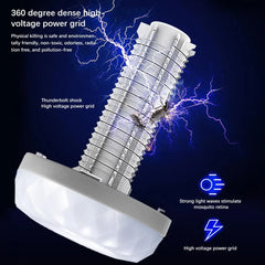 3-in-1 Solar Sensor Mosquito Killer Lantern with 360° UV Purple Light, 800V High-Voltage Electric Grid, White LED Light, Flashlight & USB Charging