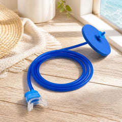 2 M Silicone Swimming Breather Training Tube with Floating EVA Air Intake Disc, Ergonomic Food-Grade Silicone Mouthpiece & High-Airflow Valve for Underwater Swimming Practice
