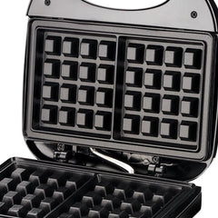 RAF R.257H 750W Electric Waffle Maker with Double-Sided Heating, Non-Stick Coated Plates, Fast Even Cooking, Safety Lock & Power Ready Indicator Lights