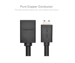 كيبل محول يوجرين ميني HDMI ذكر إلى HDMI أنثى بطول 22 سم (أسود)