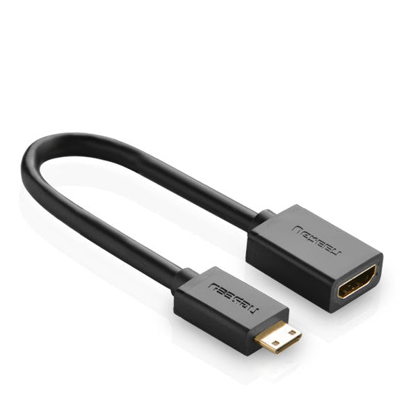 كيبل محول يوجرين ميني HDMI ذكر إلى HDMI أنثى بطول 22 سم (أسود)