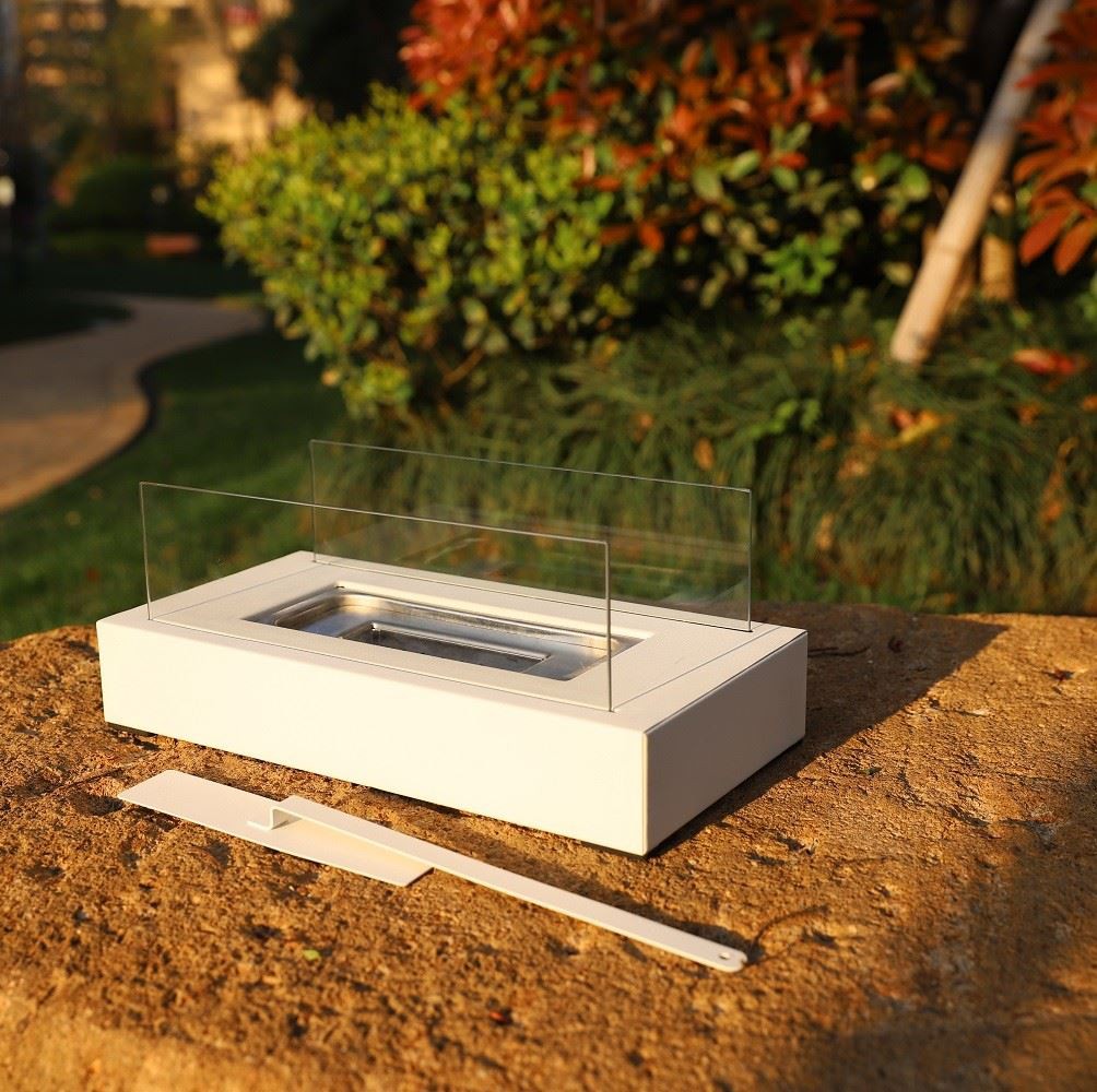 Modern Elegant Flame Tabletop Glass Fire Pit Heater for Indoor & Outdoor
