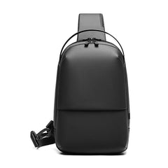 Travel Backpacks Lifestyle WaterProof PU Backpack with USB-A Port up Black