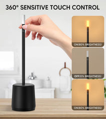 Touch Sensor Bar Table Lamp Rechargeable:Light-Black