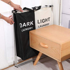 Laundry Basket Two-Grid Dark -Light