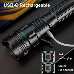 Power LED Waterproof Flashlight Torch:Black