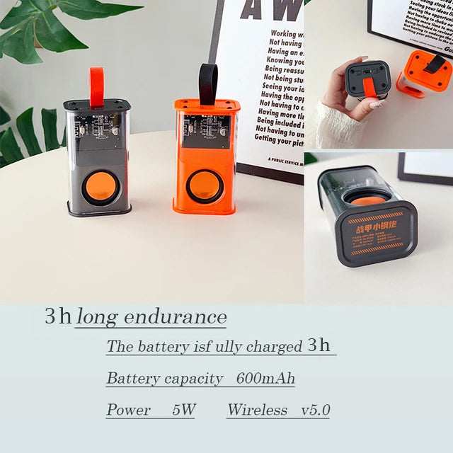 Transparent Mini Wireless Bluetooth Speaker with High Quality Sound and RGB Light