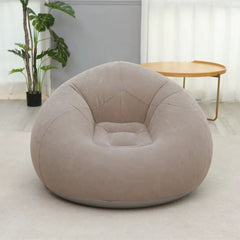 XL Single Size Inflatable Flocked Lounge Sofa Chair 110 x 110 x 85 CM with Deep Cushioned Seat, Supportive Backrest & Foldable Portable Design