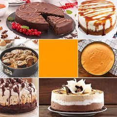 3-Piece Carbon Steel Springform Cake Mould Set with Removable Bases & Quick-Release Buckles – Round, Square & Heart Shape