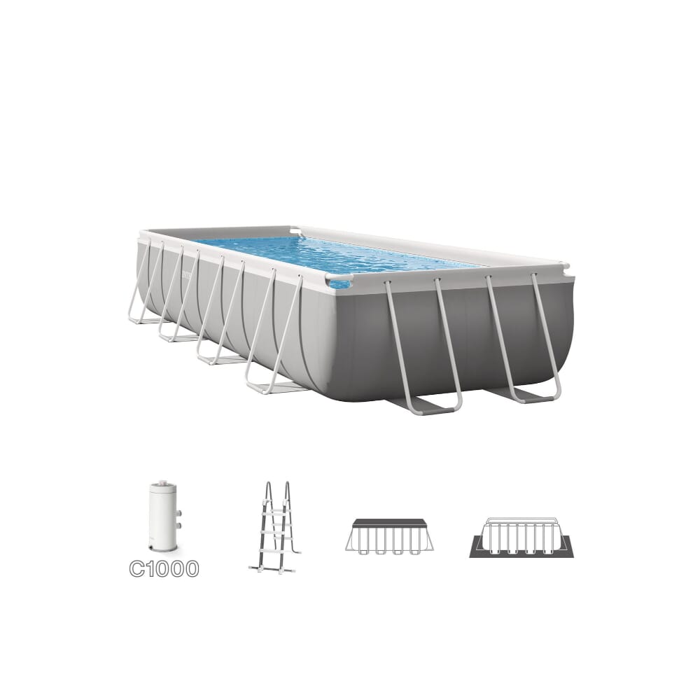 INTEX Prism Frame Rectangular Pool Set (488cm x 244cm x 107cm)