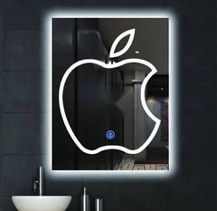 Decorative Apple Design LED Mirror with Touch Switch for Home, Hotel & Salon - 60 x 80 CM