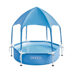 مسبح بإطار معدني من INTEX مظلل