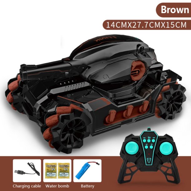 Cool High Speed Water Pellet Shooting RC Water Tank Car with All Terrain Capability - Remote and Gesture Controlled