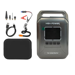 Premium 4-in-1 1600A Car Jump Starter & 150 PSI Smart Air Compressor with Digital LCD Display, Dual USB, Type-C Fast Charging & LED Emergency Light