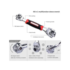 48-in-1 Multifunction Universal Wrench with 360° Rotating Head, Adjustable Socket Spanner Tool, High Torque Steel Ratchet Wrench for Home, Car Repair & Workshop Use