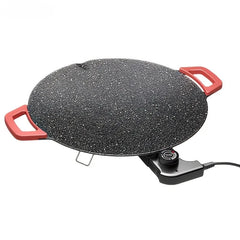 Portable 1800W Multifunctional Electric Baking & Grill Pan with 36CM Non-Stick Surface, Adjustable Temperature Control & Foldable Tripod for Travel, Home & Outdoor Use