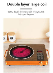SO SMART S-288 3500W Premium Infrared Cooker with Double Layer Large Coil, Smart Touch & Knob Control, Crystal Glass Heating Plate, Multi-Function Electric Cooker with Timer & Digital Display