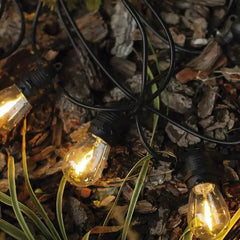 8M Solar String Lights RC with 10 LED Bulbs, 8 Lighting Modes, 18650 Battery 1200mAh, USB Backup Charging, Charge Indicator & IP44 Weather Protection for Camping, Garden, Patio & Outdoor Decoration - Open Box / New Product