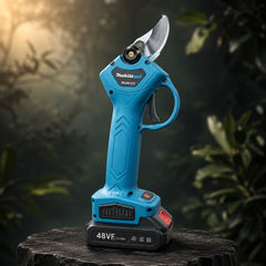48VF Lithium-Ion Cordless Electric Pruning Scissors Kit with High-Strength Alloy Steel Blades, Digital Status Display, Removable Rechargeable Battery, Charger & Hard Carrying Case