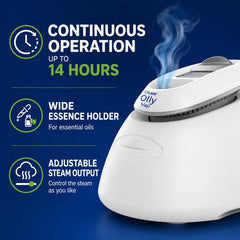 FLAEM Olly Vap 4.5L Warm Steam Humidifier 240-260W with Pre-Cooling System, Up to 14 Hours Operation, Adjustable Steam Flow, Essence Holder, Anti-Scale Heating Element & Night Light