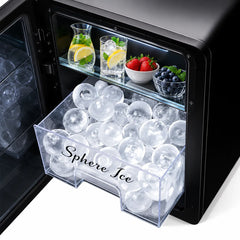 Automatic Sphere Ice Maker with 150 PCS/24H Output, 45 PCS Storage, 1.6L Water Reservoir, LCD Control, 3-Minute Self-Cleaning & Dual Water Filling