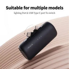 iWALK LinkPod Switch 5000mAh Rotary Power Bank USB-C & Lightning Black