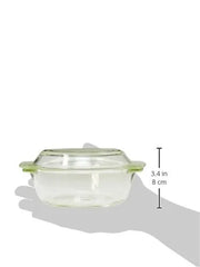 Borosil Transparent Borosilicate Glass Round Cook and Serve Casserole, Microwave Oven Safe Heat Resistant Cookware