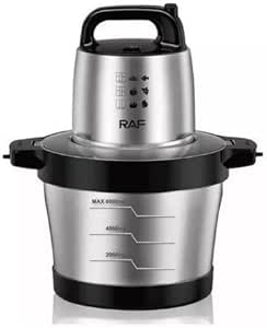 RAF Stainless Steel Food Processor & Chopper with Four Blades for Blending & Grinding - 1600W & 6 Litres