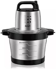 RAF Stainless Steel Food Processor & Chopper with Four Blades for Blending & Grinding - 1600W & 6 Litres