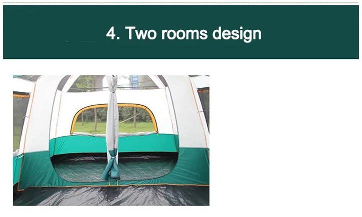 Portable Foldable 8-10 Persons Family Camping Tent with Carry Bag - Durable & Weather Resistant