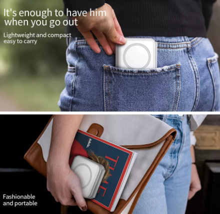شاحن سفر لاسلكي مغناطيسي محمول قابل للطي 3 في 1 بقوة 15 وات للهواتف الذكية وiWatch وAirpods