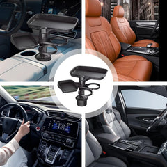 Rotating Multi-Purpose Car Dual Cup Holder & Dual Trays