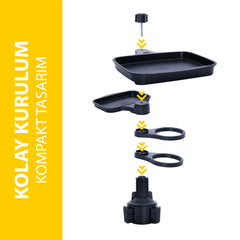 Rotating Multi-Purpose Car Dual Cup Holder & Dual Trays